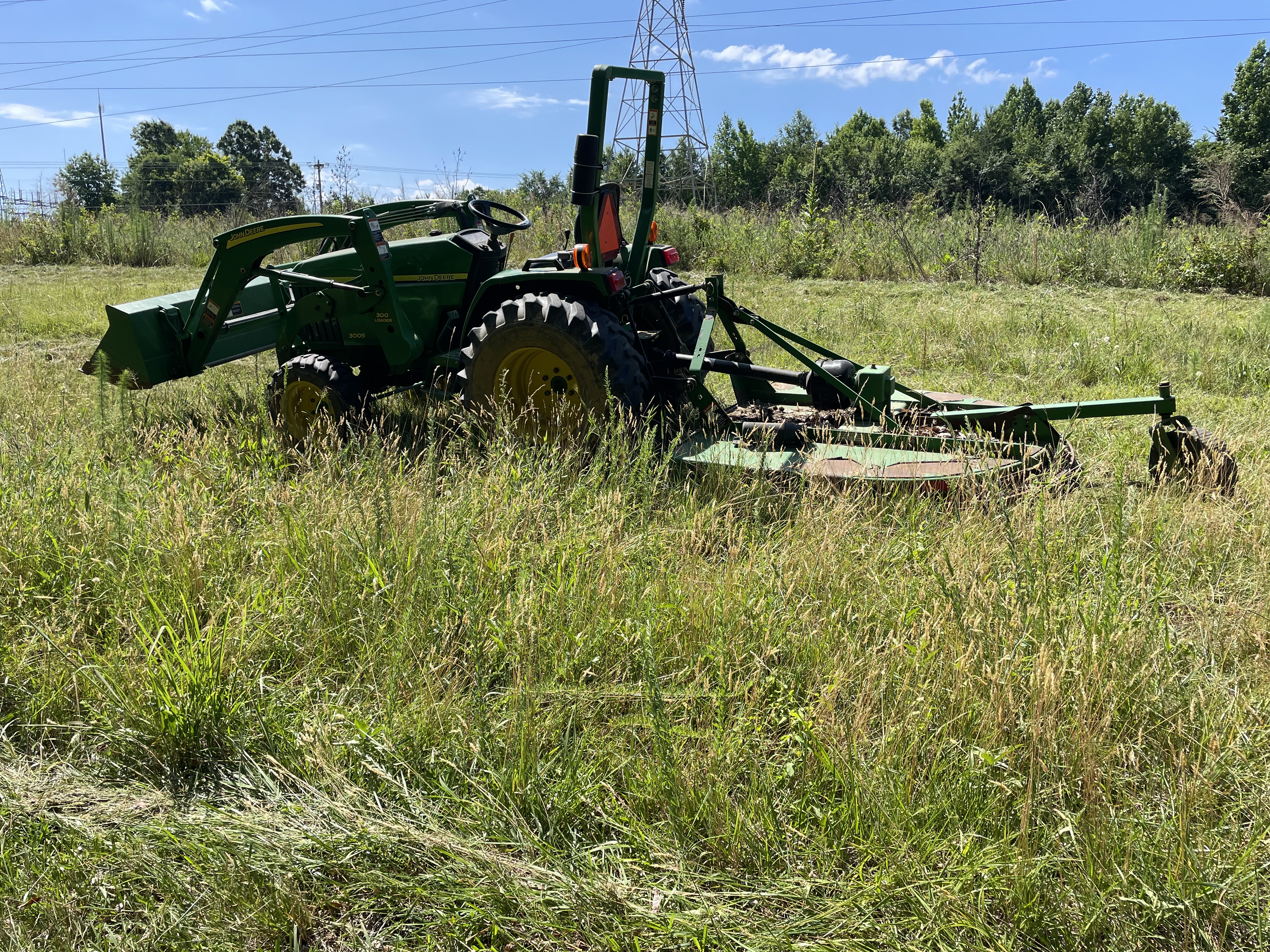 Brush cutting a field